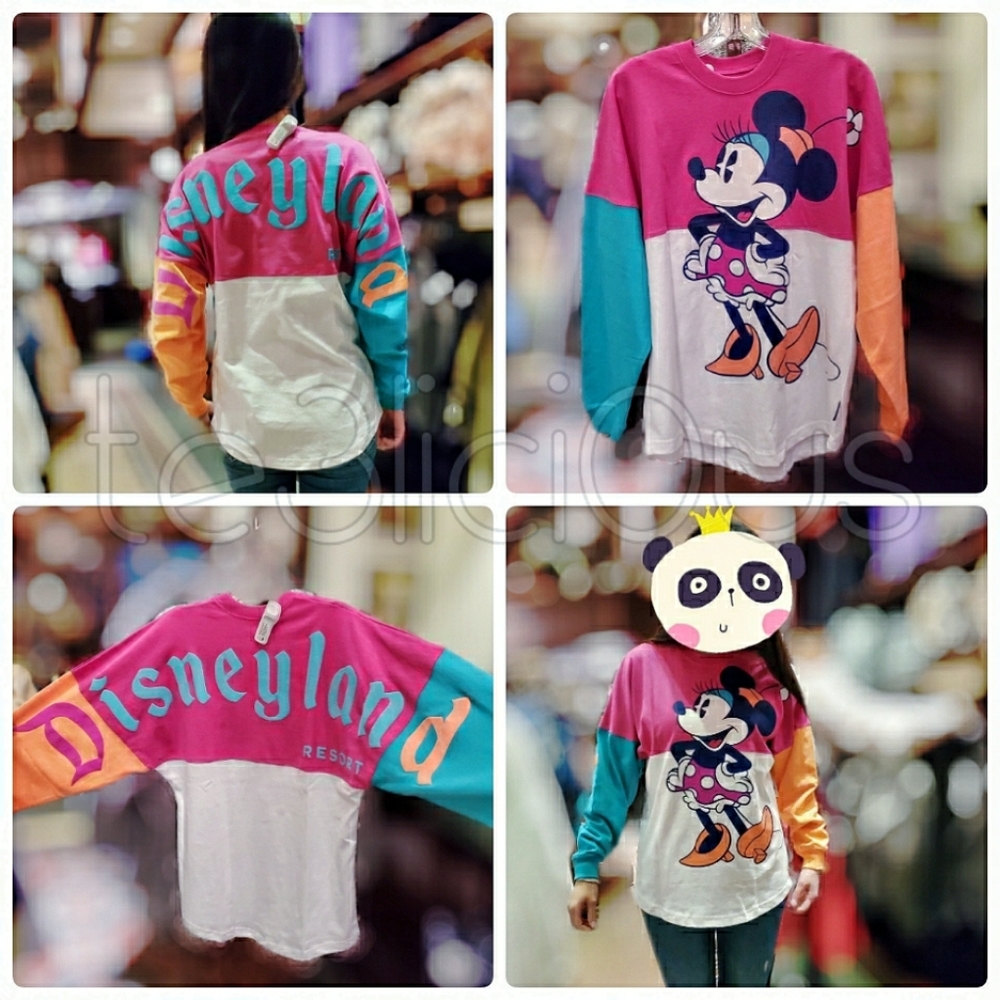 DISNEY PARKS RETRO MINNIE COLOR BLOCK SPIRT JERSEY - Picture 1 of 6